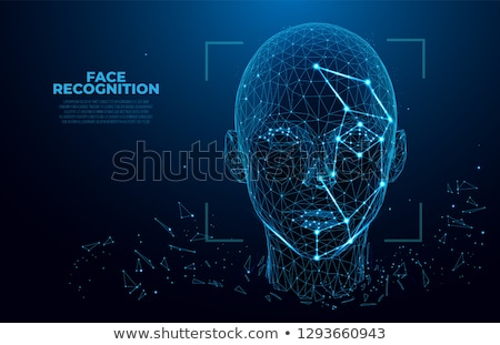 Сток-фото: Face Recognition With Mesh