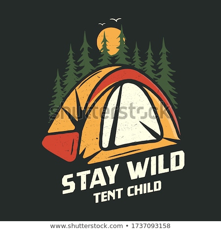 Foto d'archivio: Camping Graphic For T Shirt Prints Vintage Hand Drawn Forest Patch Emblem Retro Summer Travel Lan