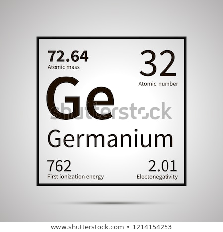 Stockfoto: Germanium Chemical Element With First Ionization Energy Atomic Mass And Electronegativity Values S