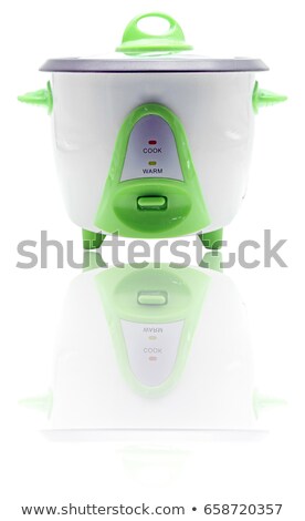 Electronic Rice Cooker With Its Reflection Imagine de stoc © vichie81