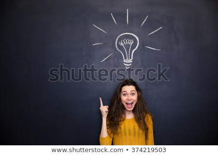 Foto stock: Lightbulb On A Blackboard