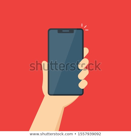 Stock fotó: Smart Phone Red Vector Icon Design