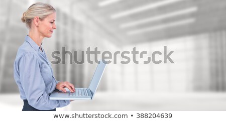 Stockfoto: Thoughtful Woman Looking Down Against White