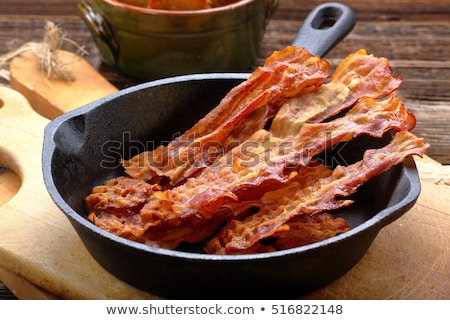 Foto stock: Pan Fried Bacon