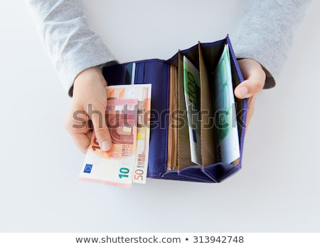 Foto stock: Close Up Of Woman Hands With Wallet And Euro Money