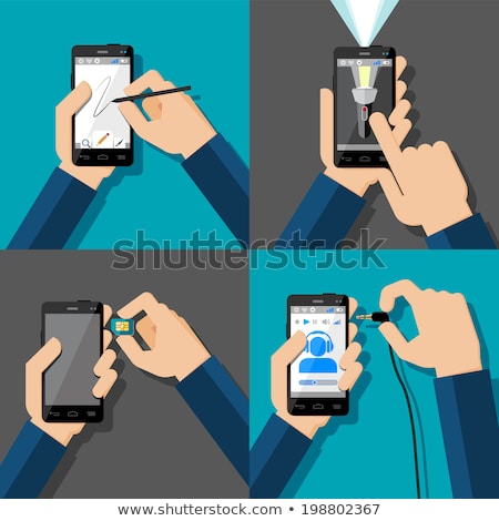 Сток-фото: Smartphone With Blank Screen And Mobile Phone Sim Card