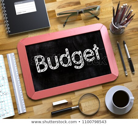 Stock foto: Small Chalkboard With Budget Planning Concept 3d