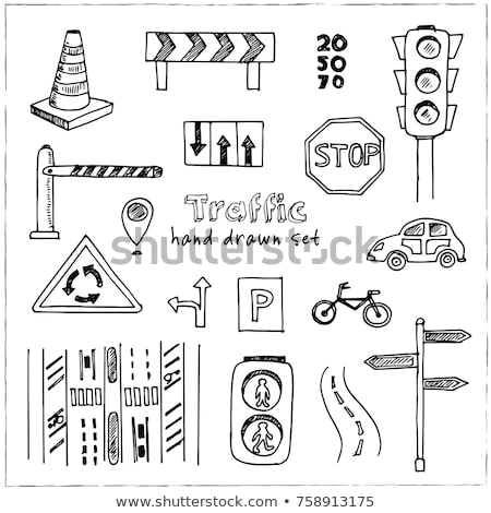 Stock photo: Traffic Light Hand Drawn Outline Doodle Icon