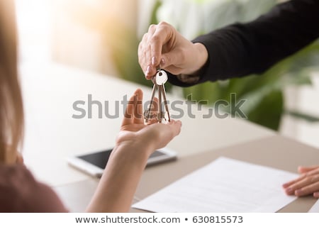 Stock photo: Agent Getting Keys To Customer New House Hand Of Real Estate Ag