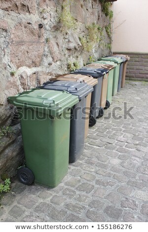 Сток-фото: Row Of Garbage Cans