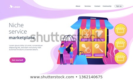 Foto stock: Niche Service Marketplace Concept Landing Page