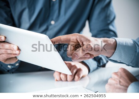 Stockfoto: An · Wijzend · Naar · Pda