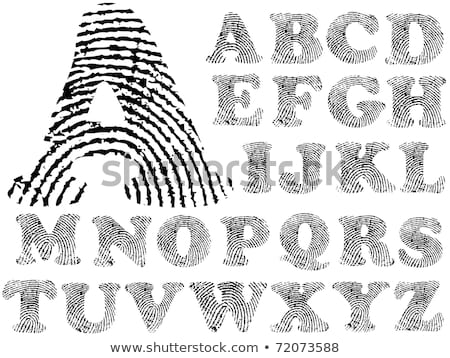 Foto stock: Finger Print Alphabet
