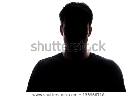 Foto stock: Typical Upper Body Man Silhouette Wearing A Tshirt