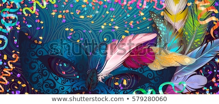 Stockfoto: Llustration Of Realistic Carnival Or Theater Mask On Abstract Ba