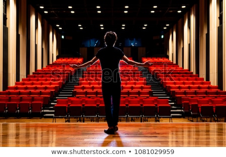 Foto stock: Actors Practicing Play On Stage In Theatre