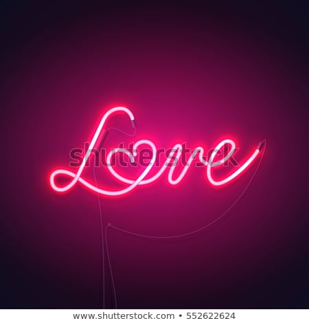 Foto d'archivio: Pink Love In The Heart Neon Banner