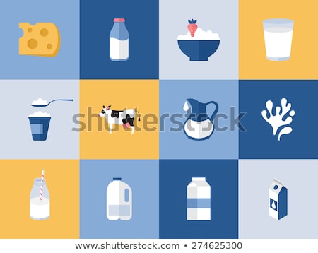 [[stock_photo]]: Glass Of Milk Flat Design Vector Illustration