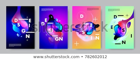 Foto stock: Gradient Fluid Poster Set Vector Minimal Wallpaper Abstract Wave Modern Sreen Cool Brochure Sim