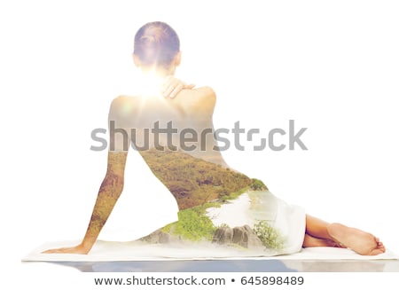 Stock photo: Beautiful Young Woman In White Towel With Bare Top