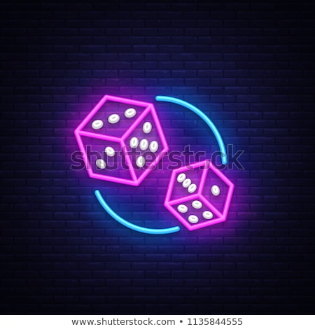 Zdjęcia stock: Dice Neon Sign