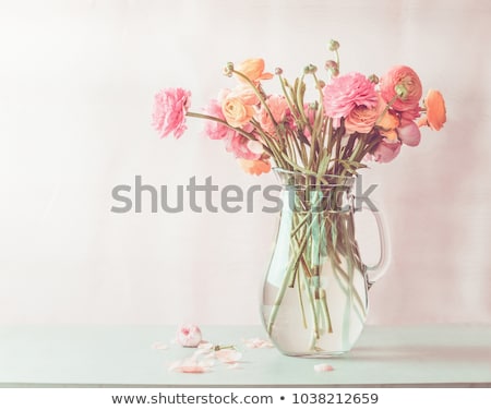 Zdjęcia stock: Red Flowers In Glass Vases