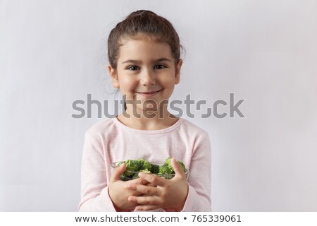 Stock fotó: Girl Holding A Fresh Cauliflower