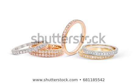 ストックフォト: Beautiful Rose With Wedding Ring Isolated On White Background