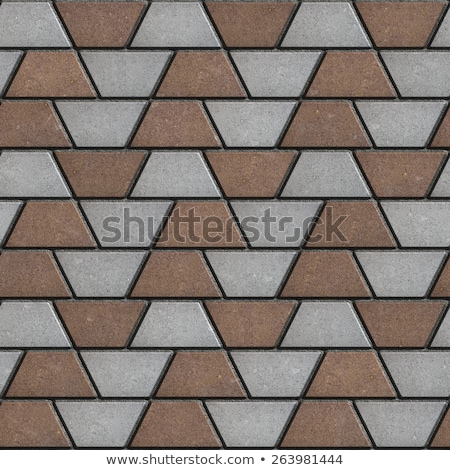 Сток-фото: Brown Gray Paving Slabs In The Form Trapezoids