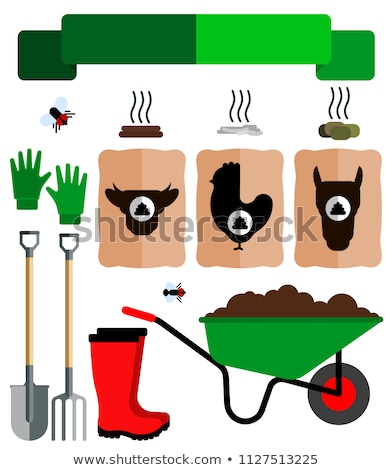 Stock fotó: Farmer Shoveling The Horse Manure