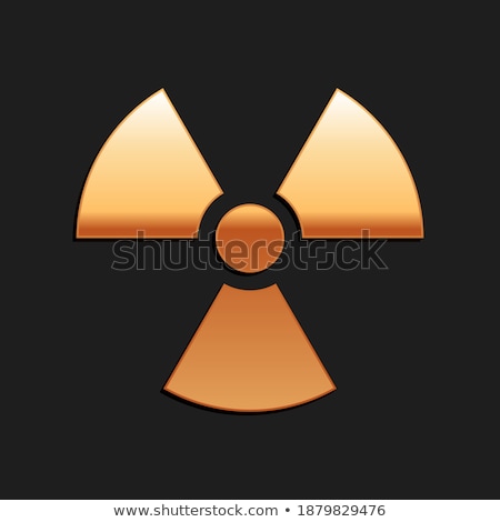 Foto stock: Radioactive Sign Golden Vector Icon Design