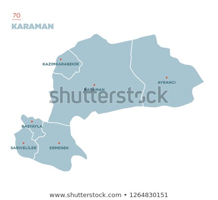 ストックフォト: Map Of Turkey Karaman