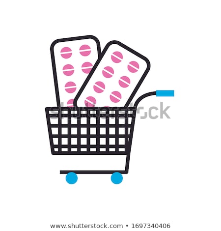 Foto stock: Shopping Cart Filled With Medicine