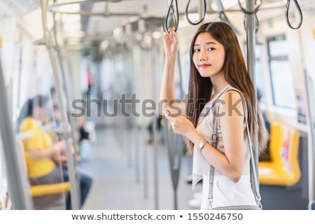 Stok fotoğraf: Woman On Train Platform