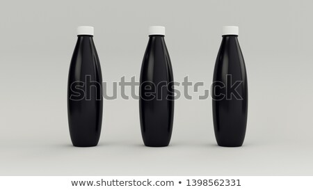 Stockfoto: Three White Plastic Bottles With Labels 3d Rendering