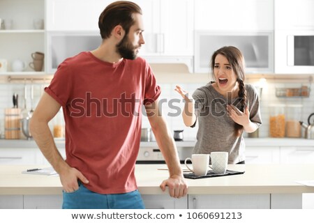 Сток-фото: Couple Having Argument In Kitchen