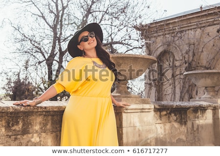 Stock fotó: Attractive Overweight Woman In Fashionable Clothes