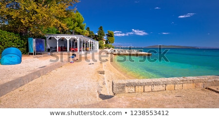 Zdjęcia stock: Idyllic Turquoise Beach And Bar Near Split Panoramic View