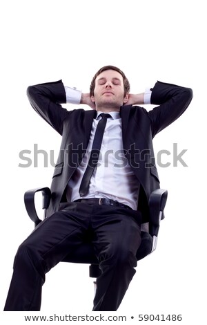 Foto stock: Tired Businessman Having A Nap - Isolated