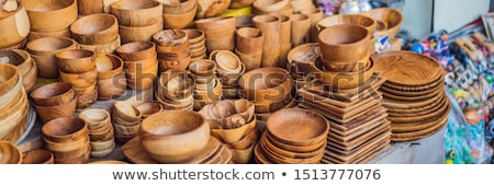 Stock photo: Typical Souvenirs And Handicrafts Of Bali At The Famous Ubud Market Banner Long Format