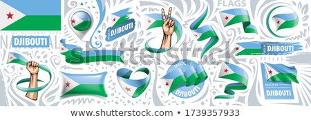 Zdjęcia stock: Vector Set Of The National Flag Of Djibouti In Various Creative Designs