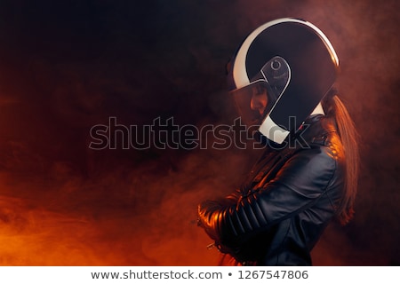 Foto stock: Girl On Motorcycle