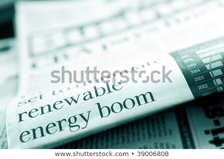 Foto stock: Anchete · de · jornal · de · energia · renovável