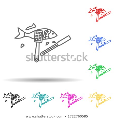 Stockfoto: Pink Line Fish Icon