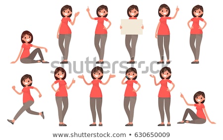 Foto stock: Woman In Casual Clothes Showing Ok Gesture