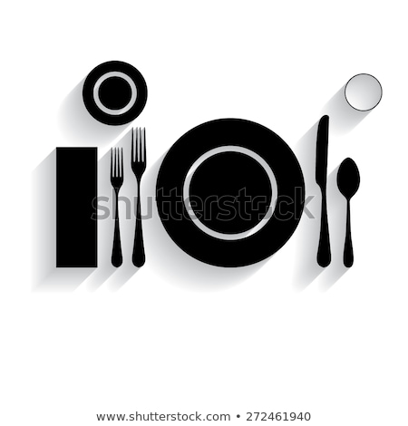 Foto stock: Silverware Or Flatware Set And Plates