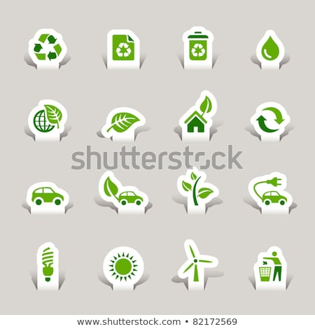 ストックフォト: Protected Sign Green Vector Icon Button