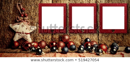 Stock photo: Christmas Three Empty Photo Frames