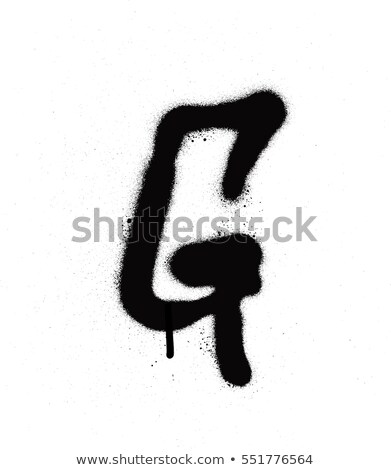 Foto stock: Sprayed G Font Graffiti With Leak In Black Over White