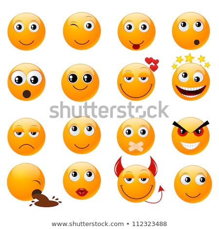 Сток-фото: Emoji - Kiss Orange Smile Isolated Vector